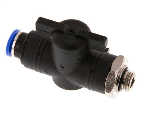 10 mm - G1/4'' Kunststof/Messing rechte 2-Weg Kogelkraan