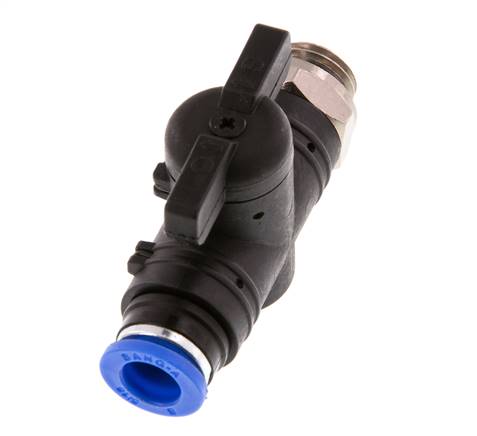 8 mm - G1/4'' Kunststof/Messing rechte 2-Weg Kogelkraan
