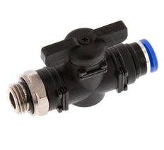 8 mm - G1/4'' Kunststof/Messing rechte 2-Weg Kogelkraan
