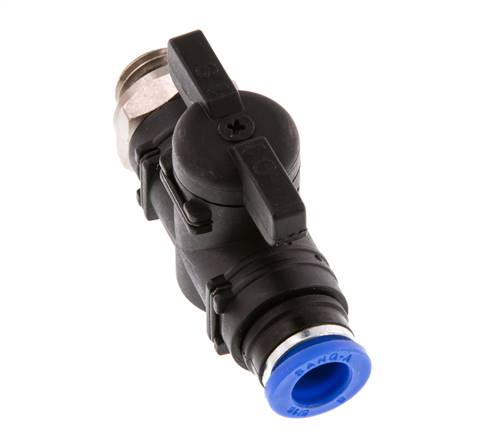 8 mm - G1/4'' Kunststof/Messing rechte 2-Weg Kogelkraan