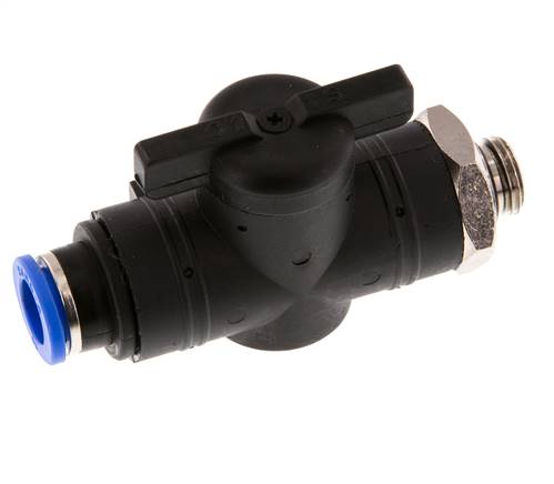 10 mm - G1/4'' Kunststof/Messing rechte 2-Weg Kogelkraan