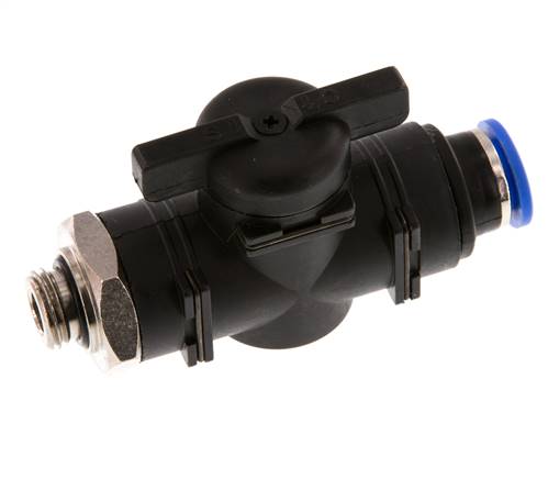 10 mm - G1/4'' Kunststof/Messing rechte 2-Weg Kogelkraan