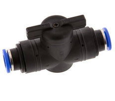 10 mm Kunststof/Messing rechte 2-Weg Kogelkraan