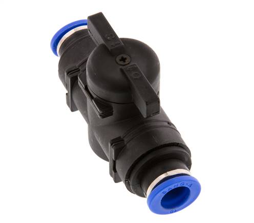 10 mm Kunststof/Messing rechte 2-Weg Kogelkraan