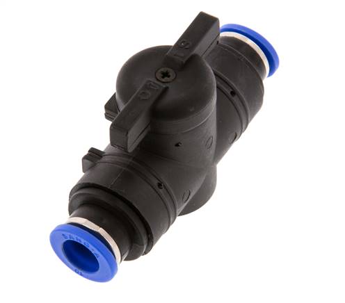 10 mm Kunststof/Messing rechte 2-Weg Kogelkraan