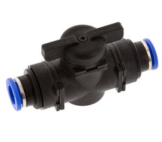 10 mm Kunststof/Messing rechte 2-Weg Kogelkraan