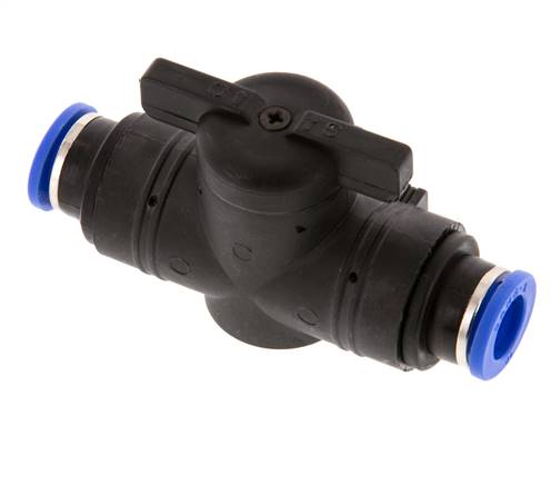 10 mm Kunststof/Messing rechte 2-Weg Kogelkraan