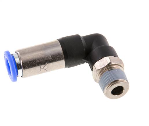 8mm & R1/4'' Zelfsluitende L-insteekkoppeling Vernikkeld messing/PBT buitendraad 0-10 bar