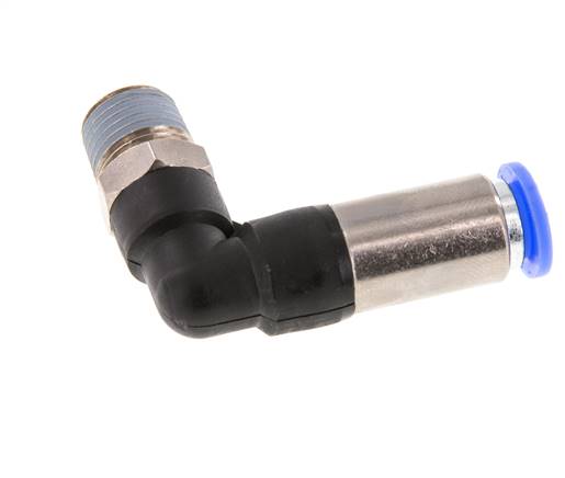 8mm & R1/4'' Zelfsluitende L-insteekkoppeling Vernikkeld messing/PBT buitendraad 0-10 bar