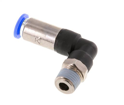 8mm & R1/4'' Zelfsluitende L-insteekkoppeling Vernikkeld messing/PBT buitendraad 0-10 bar