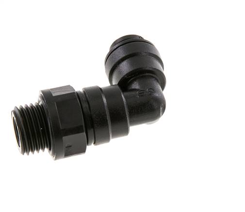 6mm x G1/4'' 90 graden L-verbinding POM Insteekfitting Buitendraad Draaibaar NBR [2 Stuks]