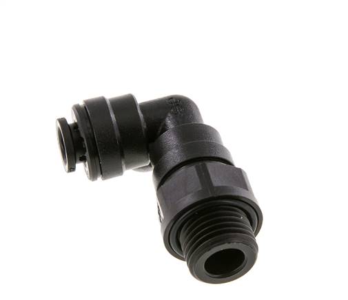6mm x G1/4'' 90 graden L-verbinding POM Insteekfitting Buitendraad Draaibaar NBR [2 Stuks]