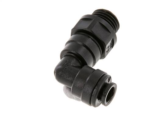 6mm x G1/4'' 90 graden L-verbinding POM Insteekfitting Buitendraad Draaibaar NBR [2 Stuks]