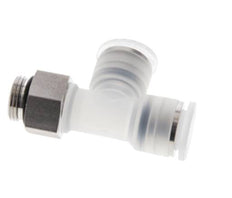 12mm x G3/8'' rechte hoek T-stuk PA/RVS Insteekfitting Buitendraad FDA Draaibaar EPDM
