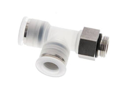 12mm x G3/8'' rechte hoek T-stuk PA/RVS Insteekfitting Buitendraad FDA Draaibaar EPDM