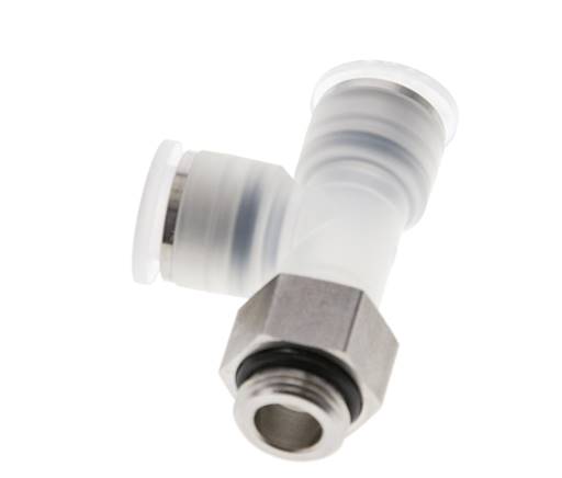 12mm x G3/8'' rechte hoek T-stuk PA/RVS Insteekfitting Buitendraad FDA Draaibaar EPDM