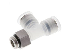 12mm x G3/8'' rechte hoek T-stuk PA/RVS Insteekfitting Buitendraad FDA Draaibaar EPDM