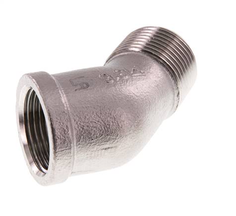 Rp 3/4'' x R 3/4'' F/M RVS L-Fitting 45graden 16 Bar