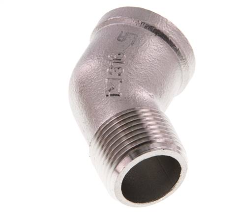 Rp 3/4'' x R 3/4'' F/M RVS L-Fitting 45graden 16 Bar