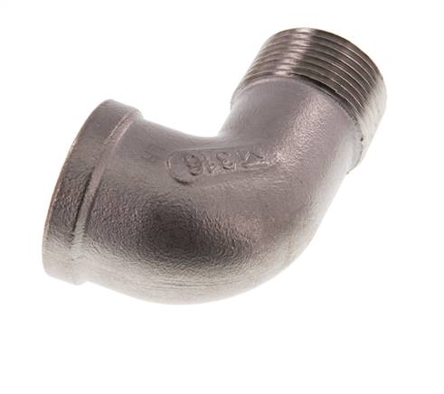 1'' NPT x 1'' NPT F/M RVS L-Fitting 90graden 16 Bar