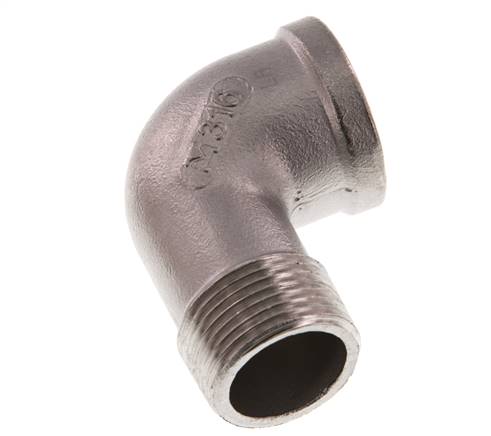 1'' NPT x 1'' NPT F/M RVS L-Fitting 90graden 16 Bar