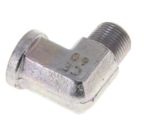 3/8'' NPT x 3/8'' NPT M/F Verzinkt Stalen L-Fitting 90graden 210 Bar - Hydrauliek