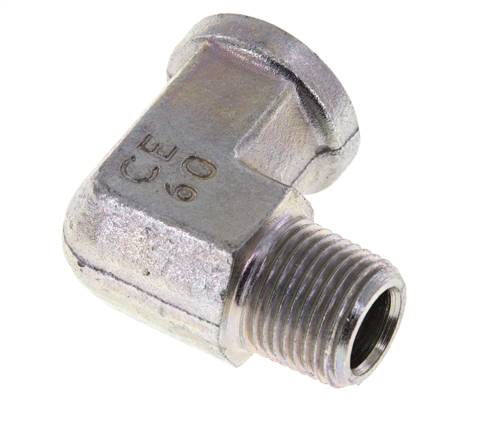 3/8'' NPT x 3/8'' NPT M/F Verzinkt Stalen L-Fitting 90graden 210 Bar - Hydrauliek