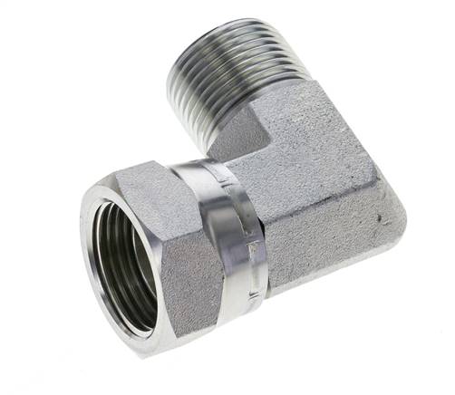 G 1'' M/F Verzinkt Stalen L-Fitting 90graden 150 Bar - Hydrauliek
