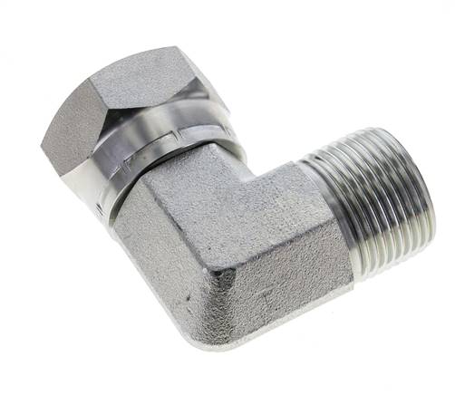 G 1'' M/F Verzinkt Stalen L-Fitting 90graden 150 Bar - Hydrauliek