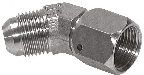 45° JIC L-Koppeling UN 1-7/8''-12 Buitendraad X Binnendraad RVS 100bar