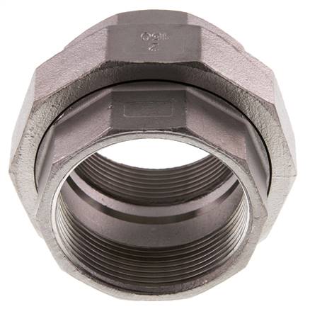 Rp 2'' RVS Borstnippel 3-delig met Conische afdichting 16 Bar
