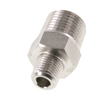 1/4'' NPT x 1/2'' NPT RVS Borstnippel 210 Bar - Hydrauliek