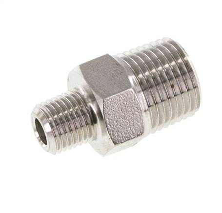 1/4'' NPT x 1/2'' NPT RVS Borstnippel 210 Bar - Hydrauliek