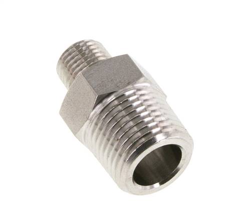 1/4'' NPT x 1/2'' NPT RVS Borstnippel 210 Bar - Hydrauliek