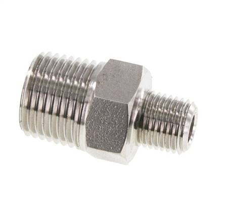 1/4'' NPT x 1/2'' NPT RVS Borstnippel 210 Bar - Hydrauliek