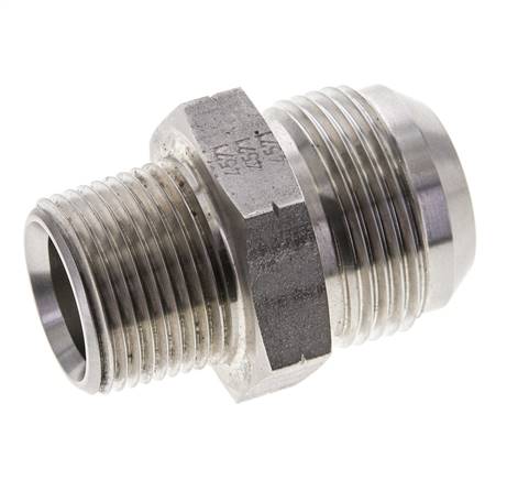 JIC Dubbele Nippel UN 1-7/8''-12 X 1 1/2'' NPT RVS 70bar