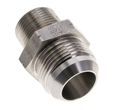 JIC Dubbele Nippel UN 1-7/8''-12 X 1 1/2'' NPT RVS 70bar