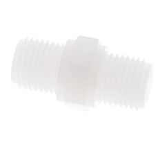 Dubbele Nippel G1/4'' PVDF 10bar FDA 17mm Hex