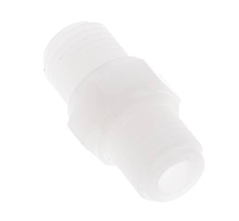 Dubbele Nippel G1/4'' PVDF 10bar FDA 17mm Hex