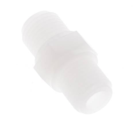 Dubbele Nippel G1/4'' PVDF 10bar FDA 17mm Hex