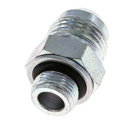 JIC Dubbele Nippel G3/8'' X UNF 7/8''-14 Staal NBR 210bar [2 Stuks]
