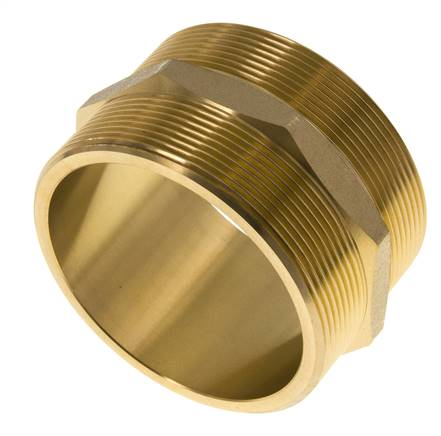 Dubbele Nippel G3'' Messing Vlakke Afdichting 16bar 89mm Hex