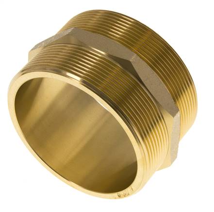 Dubbele Nippel G3'' Messing Vlakke Afdichting 16bar 89mm Hex
