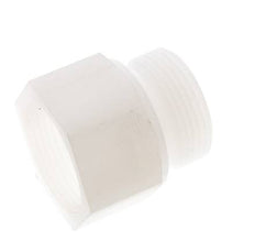 Verlengnippel G1 1/4'' Buitendraad X Binnendraad PVDF 10bar FDA 50mm Zeskant