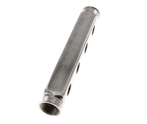 2xG 1'' x 8xG 1/2'' RVS Verdeelblok Dubbelzijdig 10 Bar