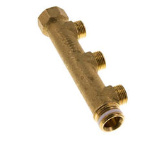 G 3/4'' x 3xG 1/2'' F/M/M Messing Verdeelstang 10 Bar