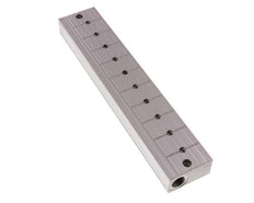 Verdeelstaaf met kogelkranen 2xG3/8'' - 10xG1/4'' Aluminium PN 10
