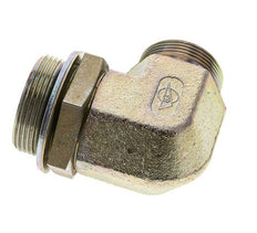 UN 1-11/16''-12 x G 1 1/2'' Buitendraad Verzinkt Stalen L-Fitting 90graden ORFS 200 Bar - Hydrauliek