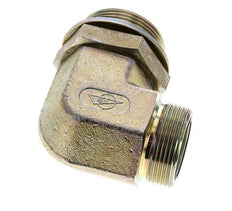 UN 1-11/16''-12 x G 1 1/2'' Buitendraad Verzinkt Stalen L-Fitting 90graden ORFS 200 Bar - Hydrauliek