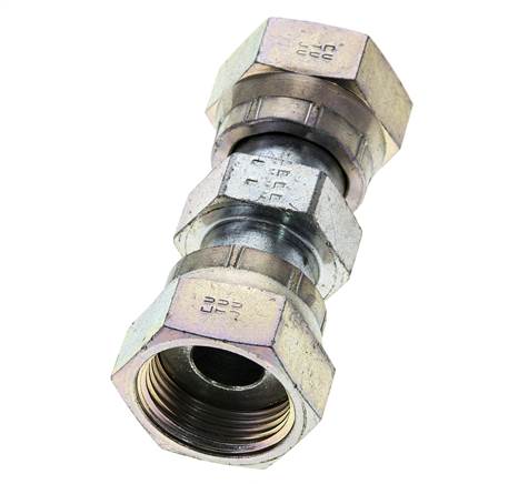 UN 1-3/16''-12 Verzinkt Stalen Sok ORFS with Wartelmoer 400 Bar - Hydrauliek